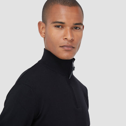 Bugatchi Spencer Quarter-Zip Super Merino™ Sweater Black