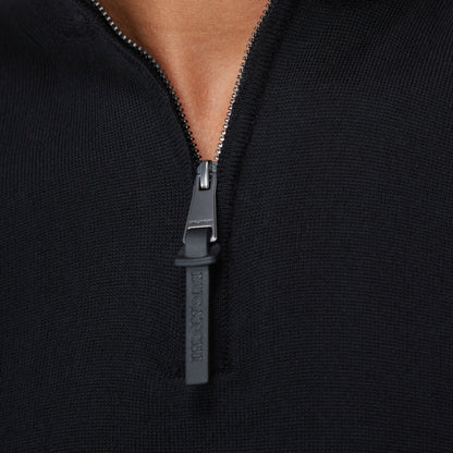 Bugatchi Spencer Quarter-Zip Super Merino™ Sweater Black