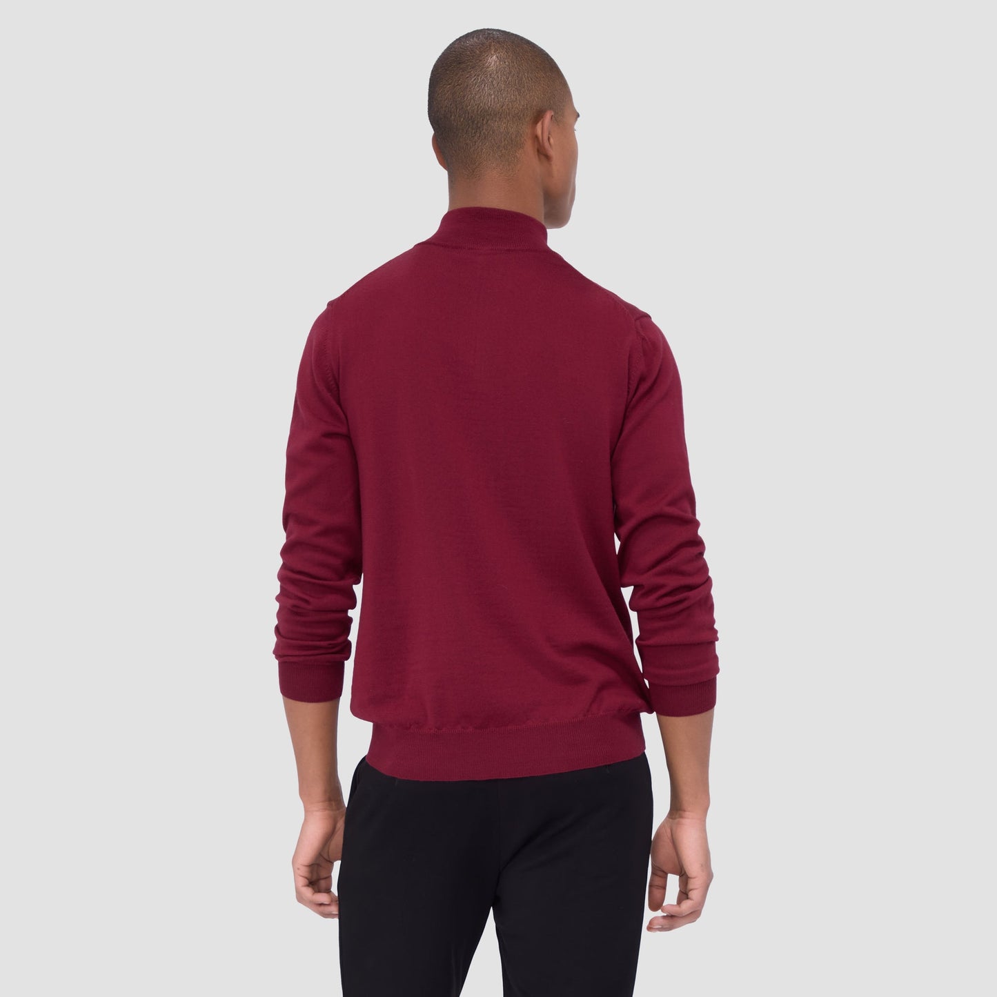 Bugatchi Spencer Quarter-Zip Super Merino™ Sweater Burgundy