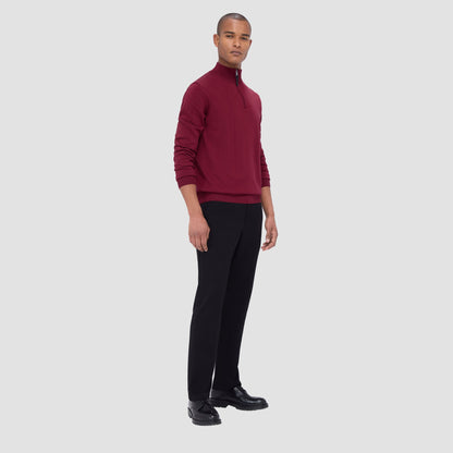 Bugatchi Spencer Quarter-Zip Super Merino™ Sweater Burgundy