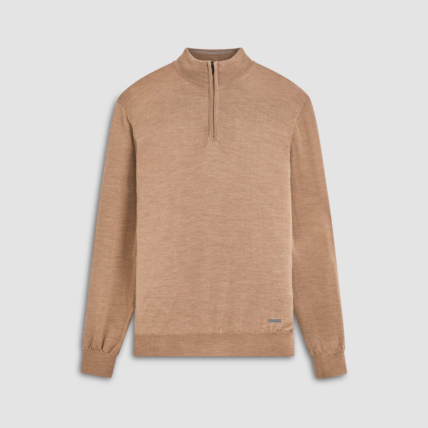 Bugatchi Spencer Quarter-Zip Super Merino™ Sweater Camel