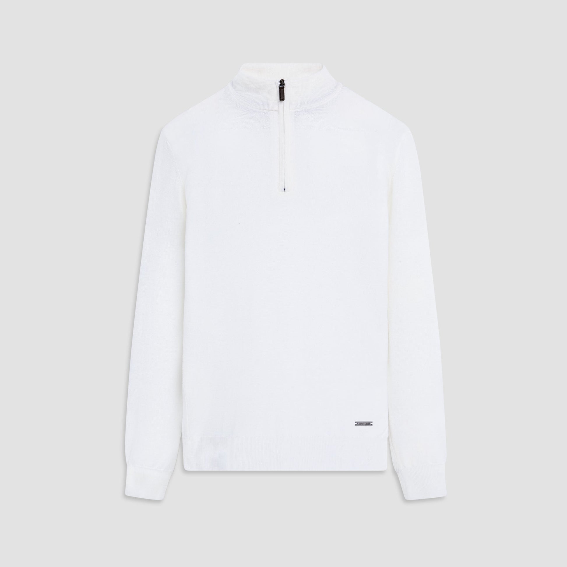 Bugatchi Spencer Quarter-Zip Super Merino™ Sweater Chalk