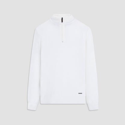 Bugatchi Spencer Quarter-Zip Super Merino™ Sweater Chalk