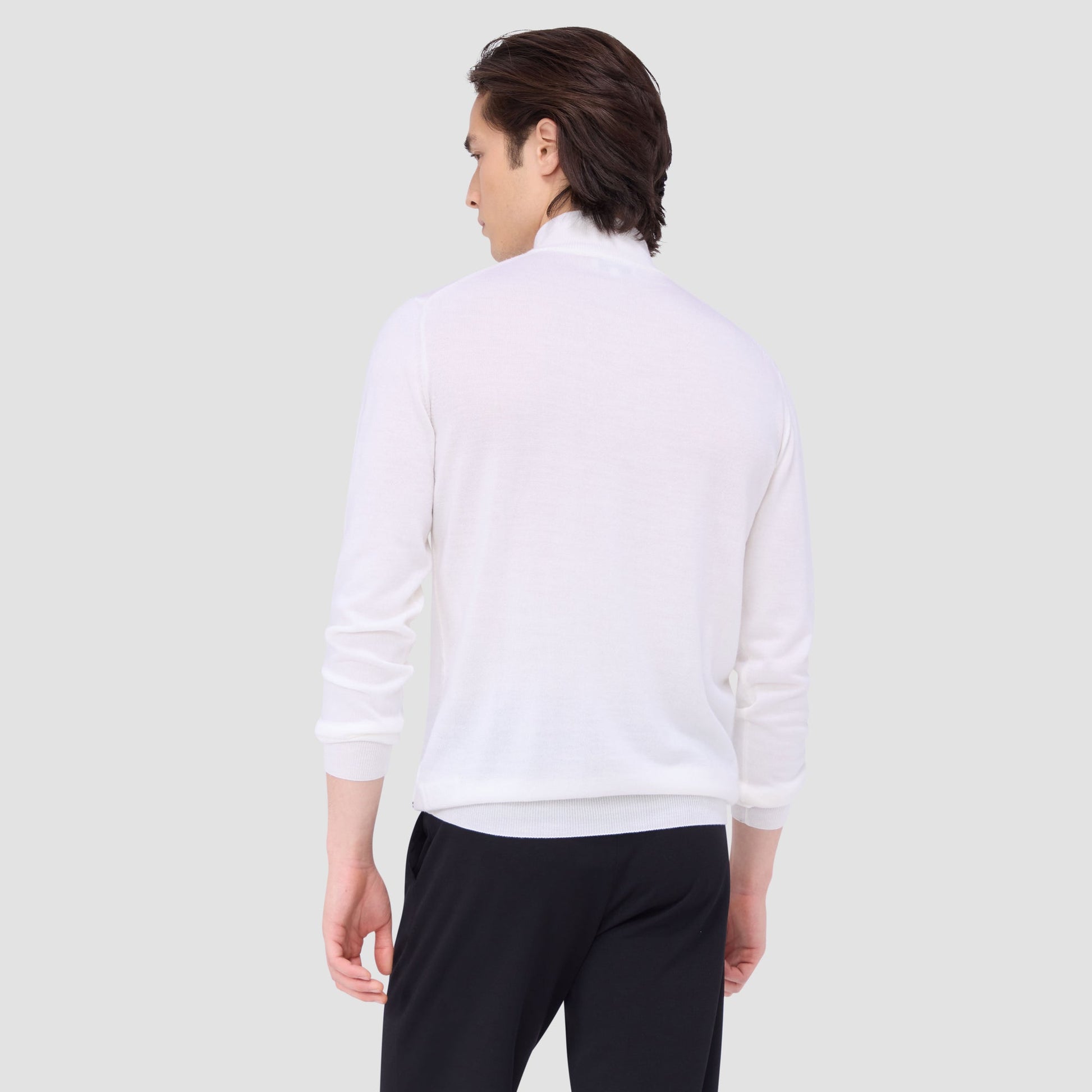 Bugatchi Spencer Quarter-Zip Super Merino™ Sweater Chalk