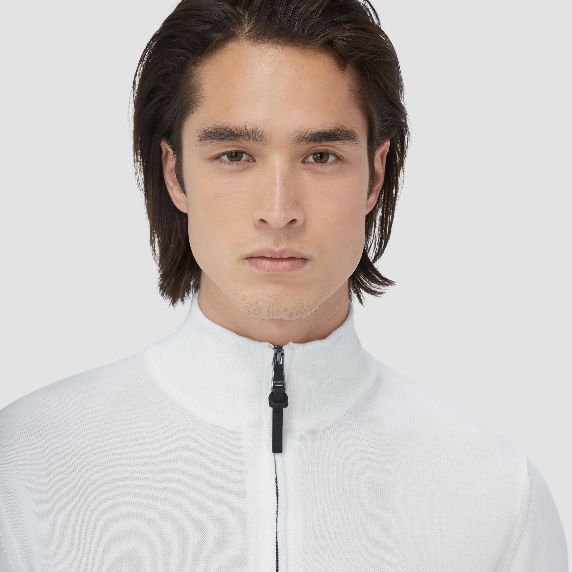 Bugatchi Spencer Quarter-Zip Super Merino™ Sweater Chalk