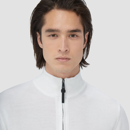 Bugatchi Spencer Quarter-Zip Super Merino™ Sweater Chalk