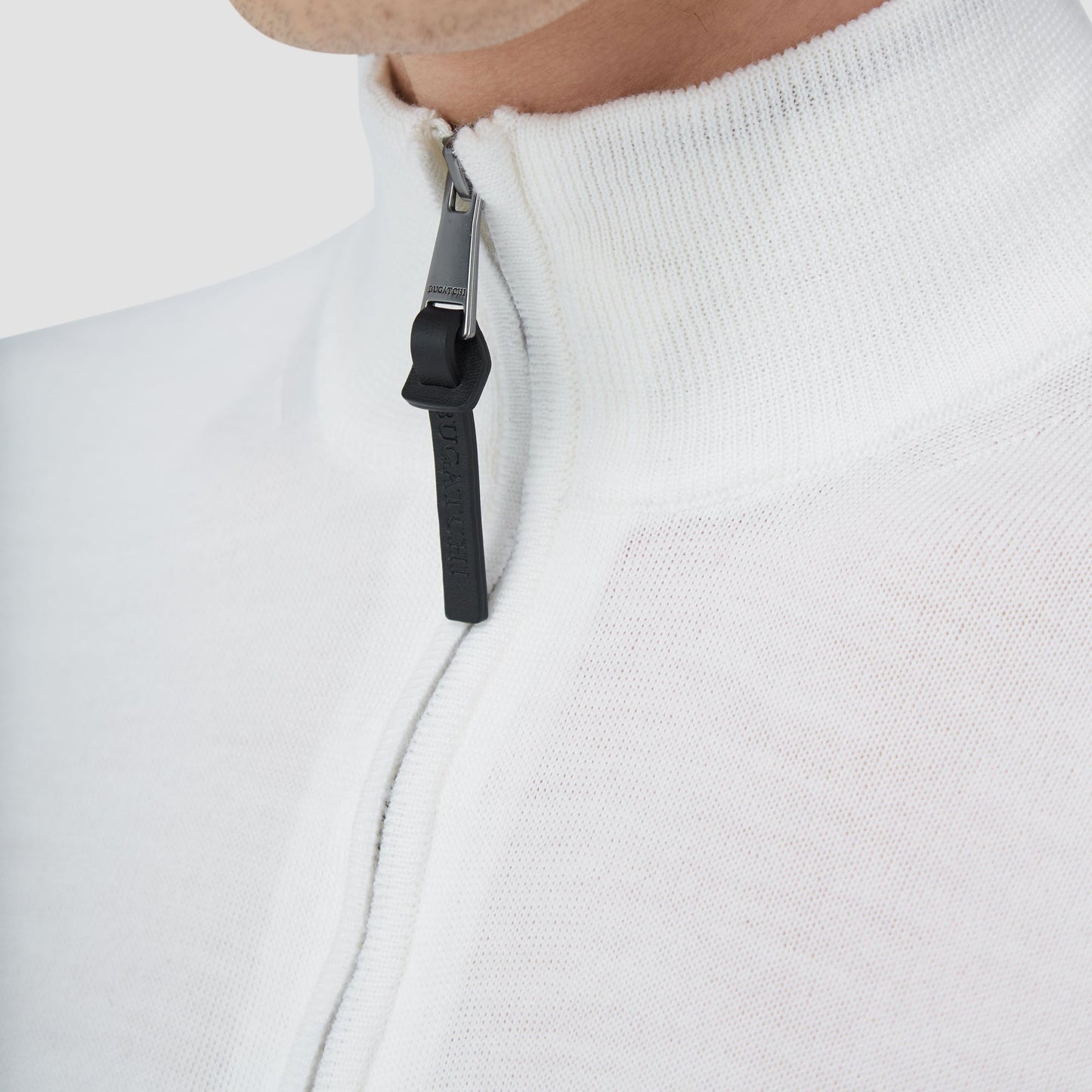 Bugatchi Spencer Quarter-Zip Super Merino™ Sweater Chalk
