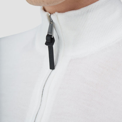 Bugatchi Spencer Quarter-Zip Super Merino™ Sweater Chalk