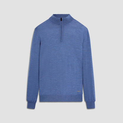 Bugatchi Spencer Quarter-Zip Super Merino™ Sweater Denim