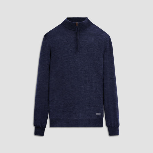 Bugatchi Spencer Quarter-Zip Super Merino™ Sweater Midnight