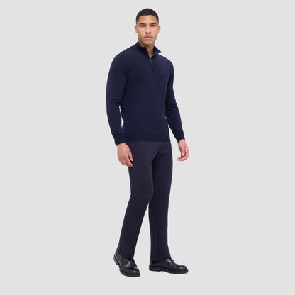 Bugatchi Spencer Quarter-Zip Super Merino™ Sweater Midnight