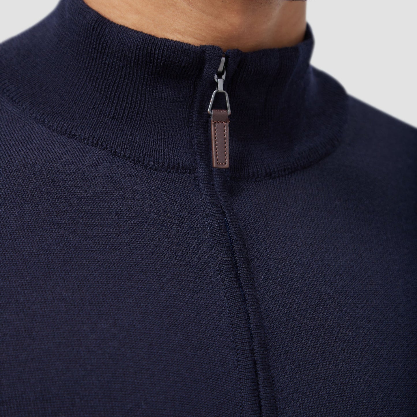 Bugatchi Spencer Quarter-Zip Super Merino™ Sweater Midnight