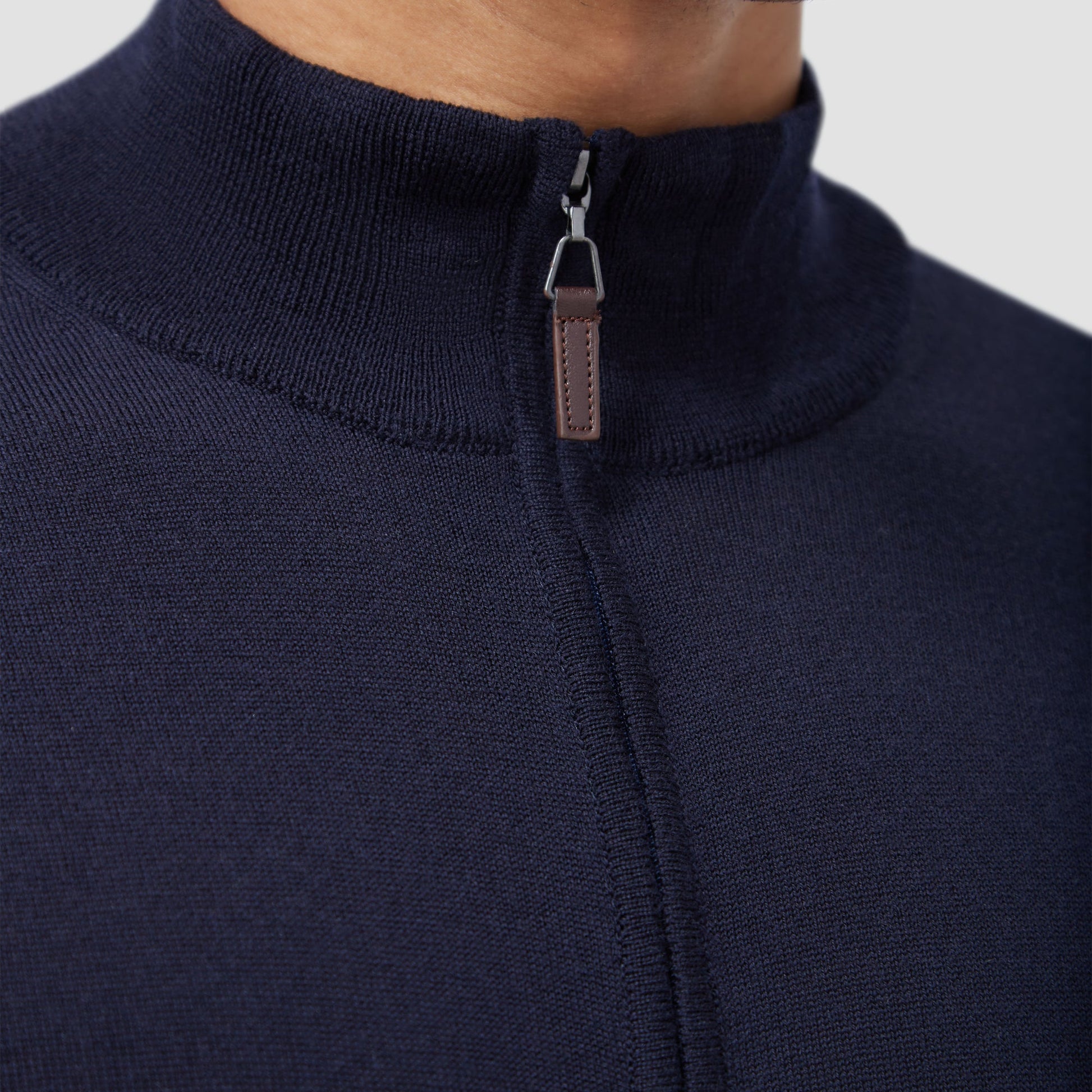Bugatchi Spencer Quarter-Zip Super Merino™ Sweater Midnight