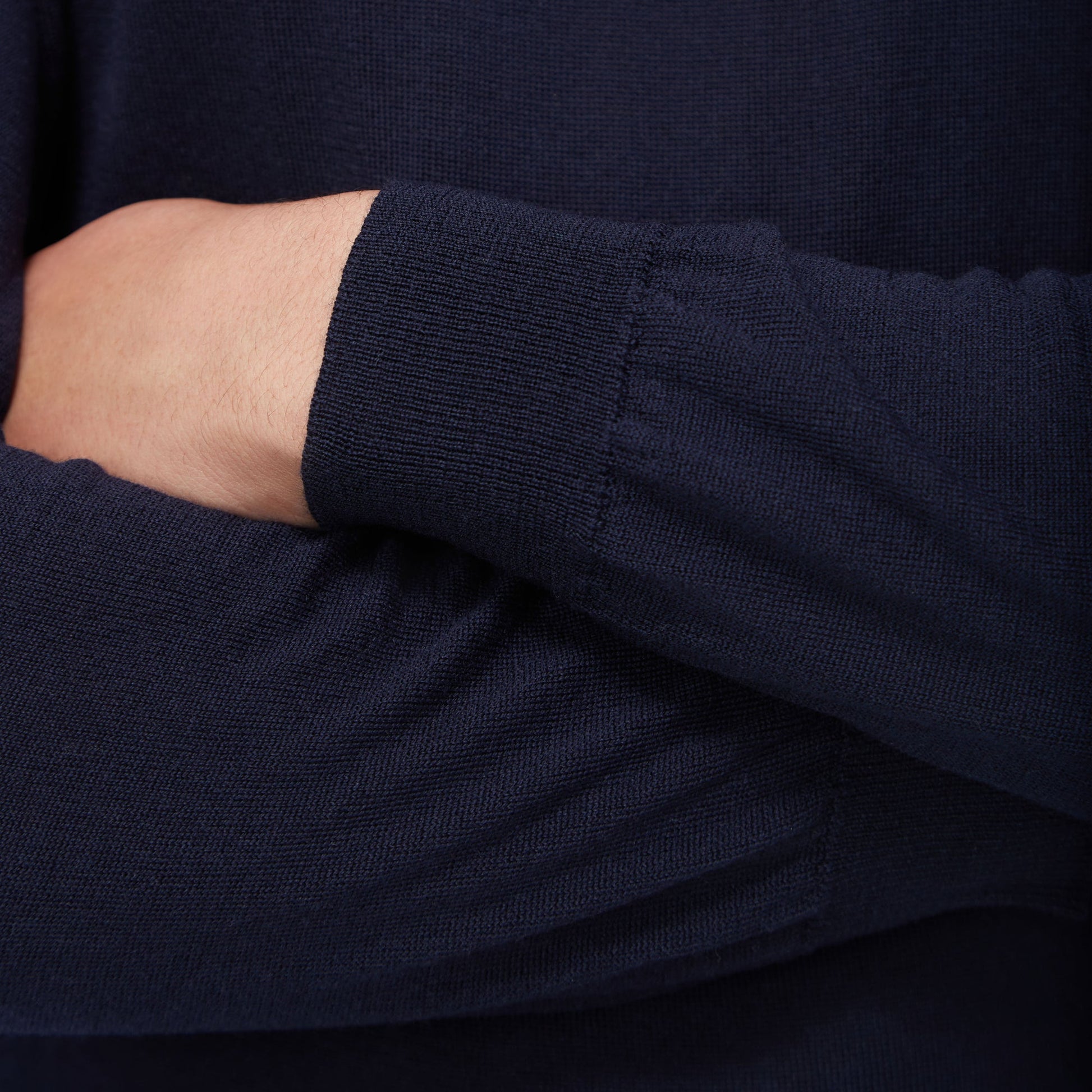 Bugatchi Spencer Quarter-Zip Super Merino™ Sweater Midnight