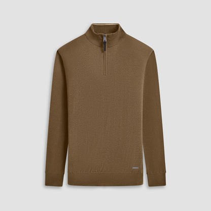 Bugatchi Spencer Quarter-Zip Super Merino™ Sweater Moss