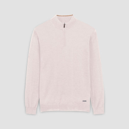 Bugatchi Spencer Quarter-Zip Super Merino™ Sweater Oyster