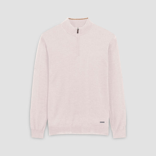 Bugatchi Spencer Quarter-Zip Super Merino™ Sweater Oyster
