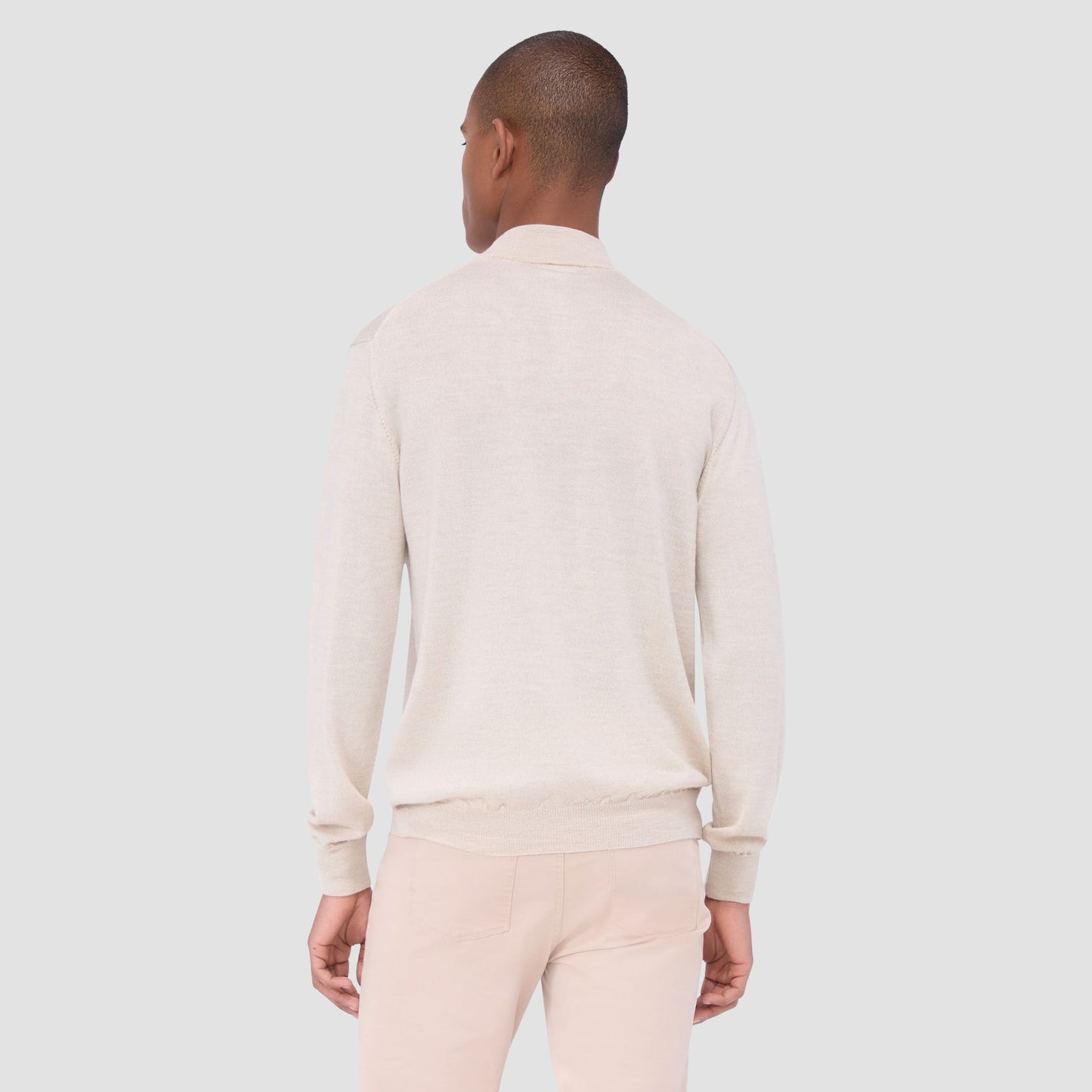 Bugatchi Spencer Quarter-Zip Super Merino™ Sweater Oyster