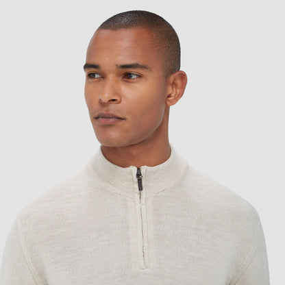 Bugatchi Spencer Quarter-Zip Super Merino™ Sweater Oyster