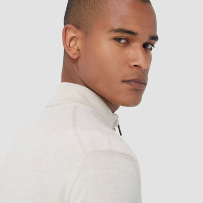 Bugatchi Spencer Quarter-Zip Super Merino™ Sweater Oyster