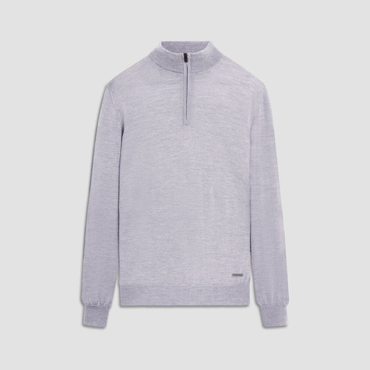 Bugatchi Spencer Quarter-Zip Super Merino™ Sweater Platinum