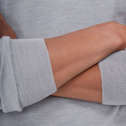 Bugatchi Spencer Quarter-Zip Super Merino™ Sweater Platinum