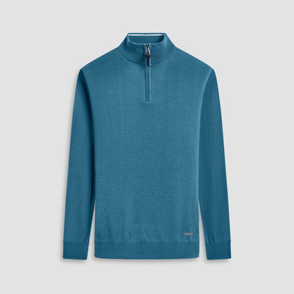 Bugatchi Spencer Quarter-Zip Super Merino™ Sweater Teal