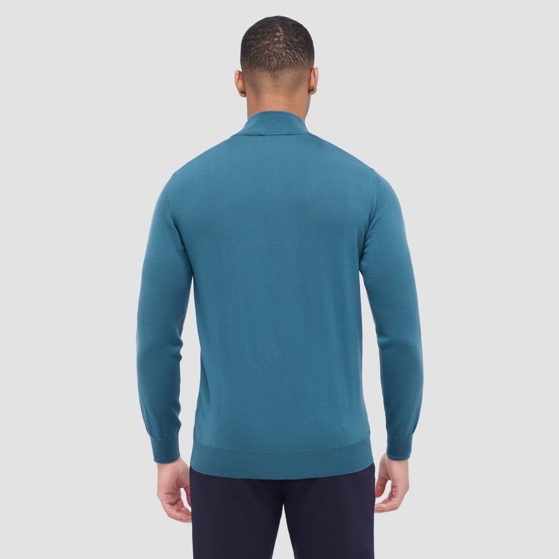 Bugatchi Spencer Quarter-Zip Super Merino™ Sweater Teal