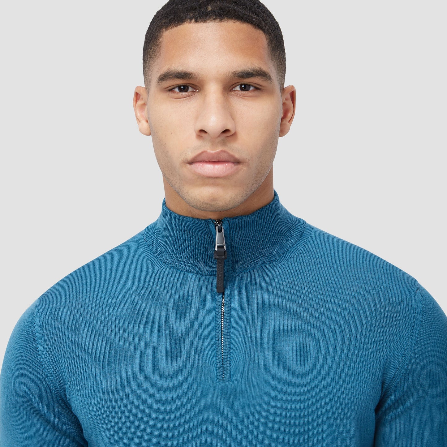 Bugatchi Spencer Quarter-Zip Super Merino™ Sweater Teal