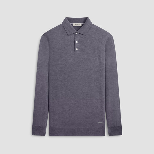 Bugatchi Super Merino™ Solid Polo Sweater Anthracite