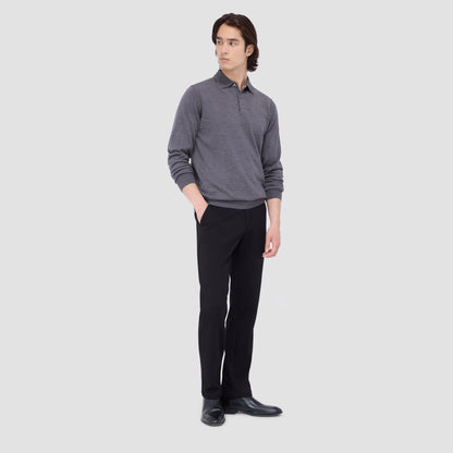 Bugatchi Super Merino™ Solid Polo Sweater Anthracite