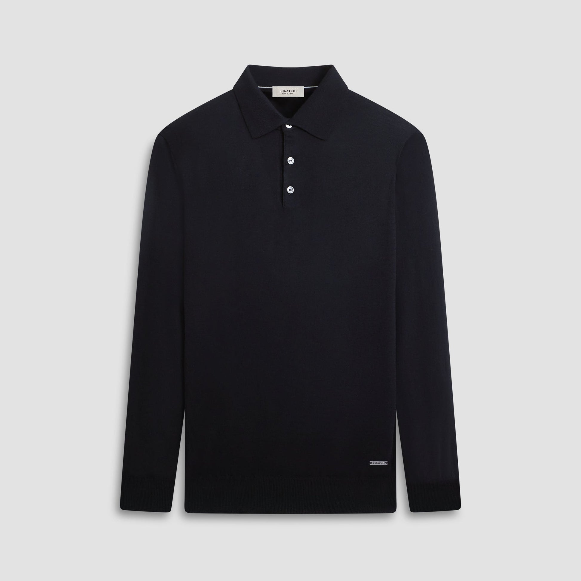 Bugatchi Super Merino™ Solid Polo Sweater Black