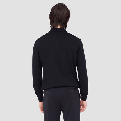 Bugatchi Super Merino™ Solid Polo Sweater Black