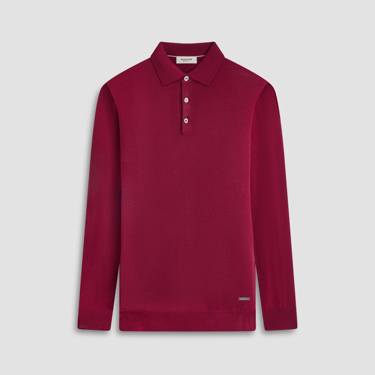 Bugatchi Super Merino™ Solid Polo Sweater Burgundy