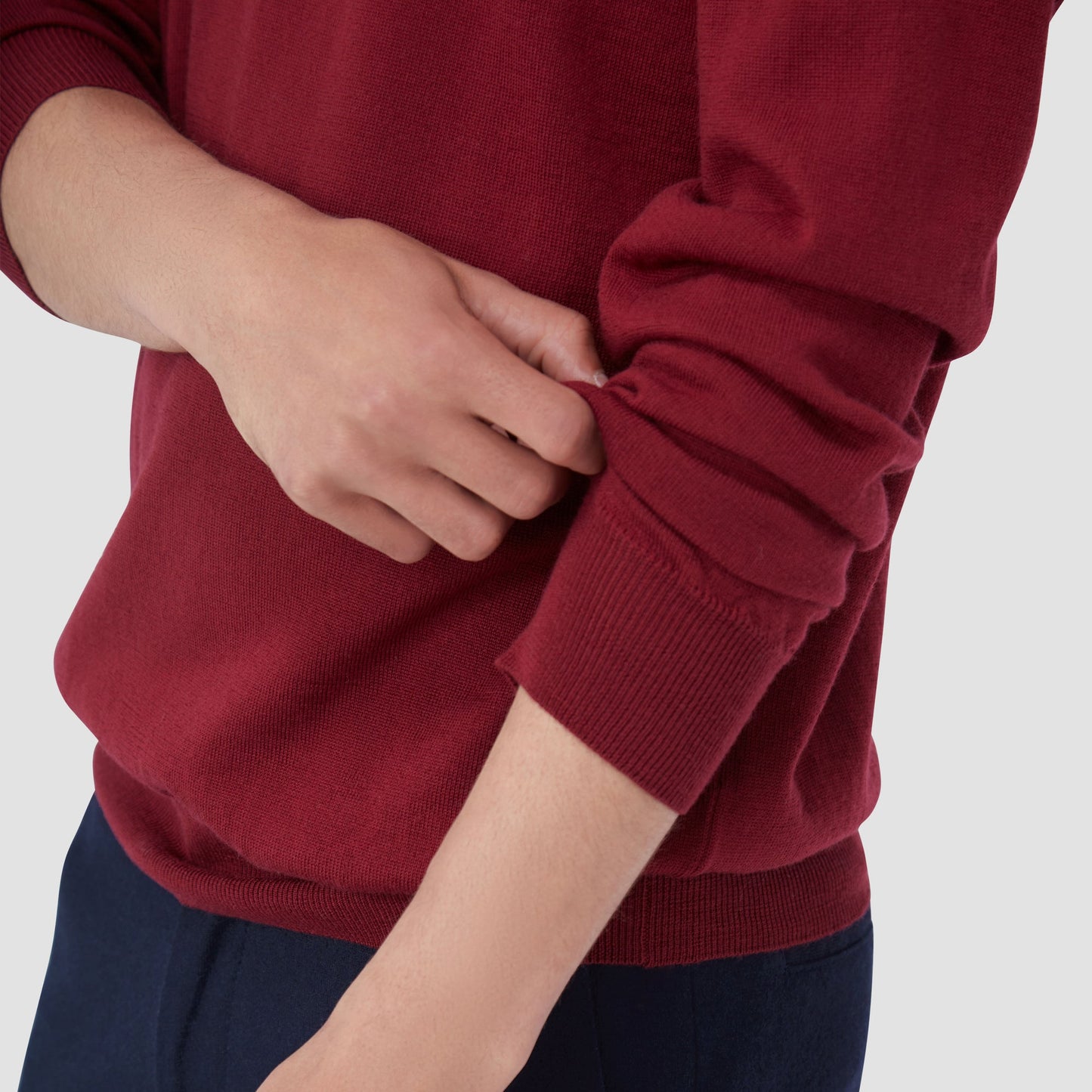 Bugatchi Super Merino™ Solid Polo Sweater Burgundy