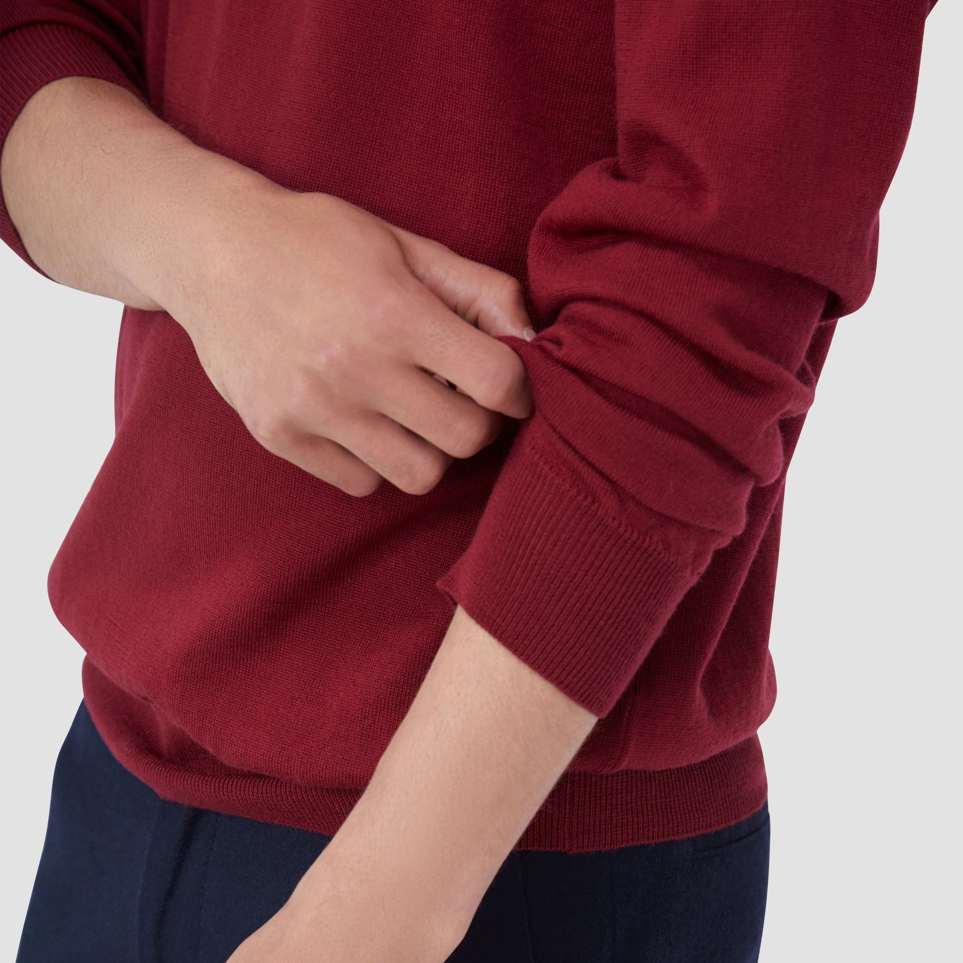 Bugatchi Super Merino™ Solid Polo Sweater Burgundy