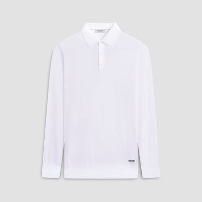 Bugatchi Super Merino™ Solid Polo Sweater Chalk