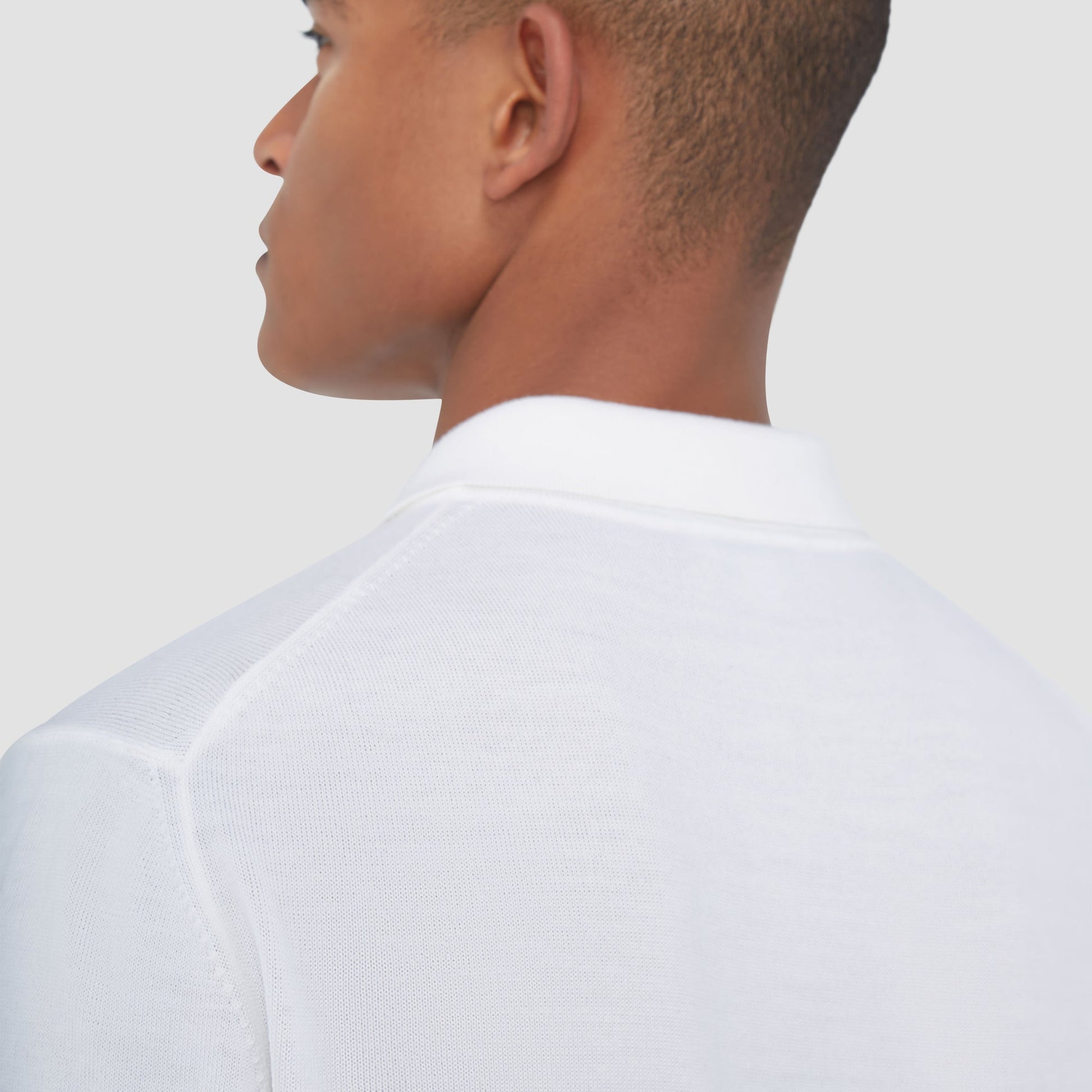 Bugatchi Super Merino™ Solid Polo Sweater Chalk