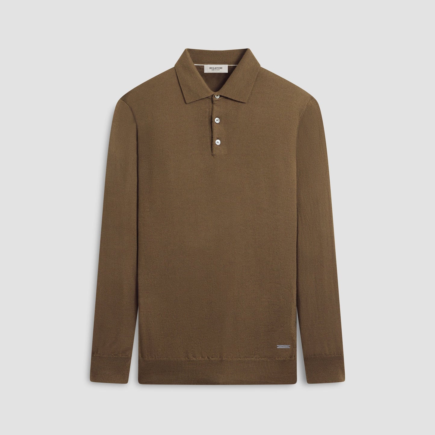 Bugatchi Super Merino™ Solid Polo Sweater Moss
