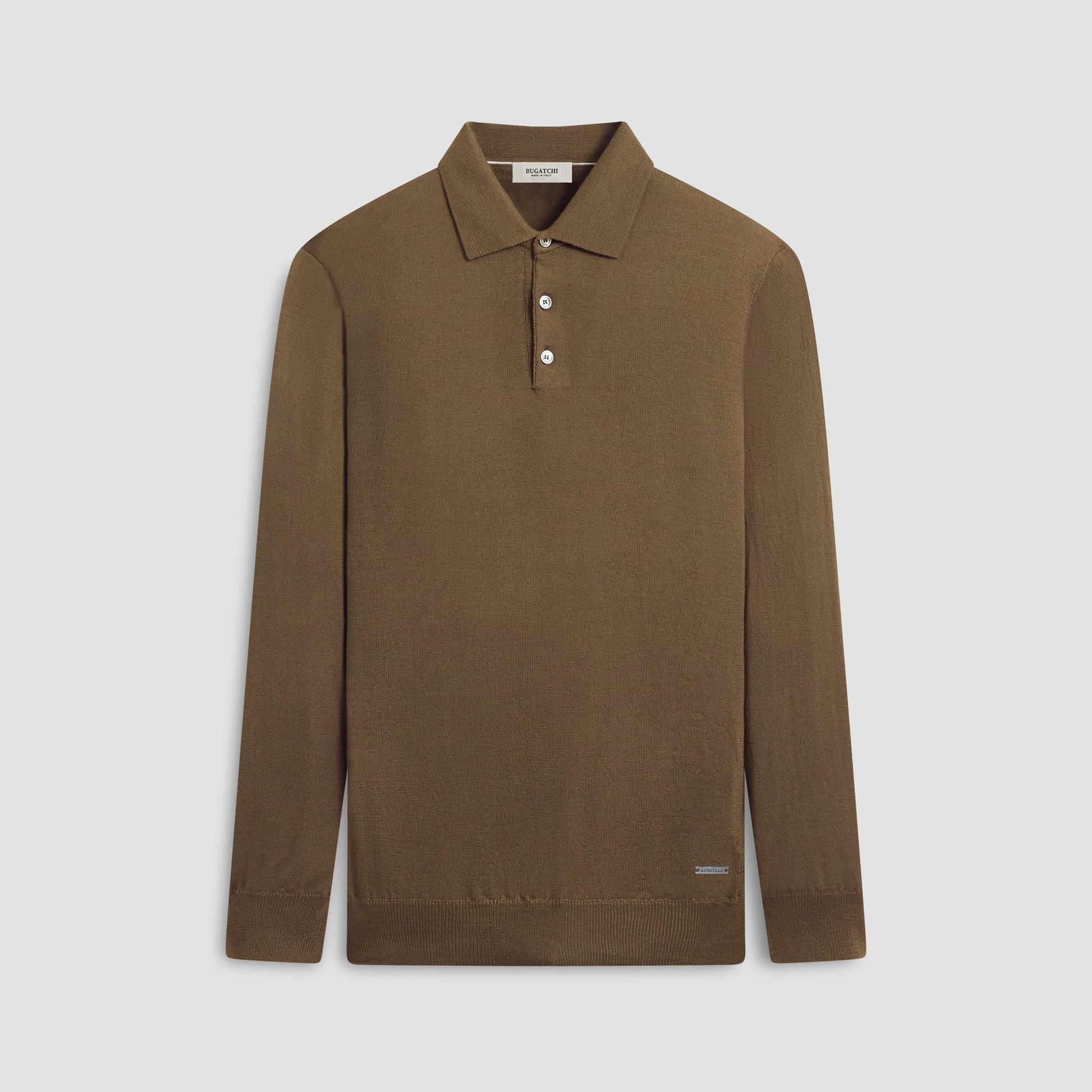 Bugatchi Super Merino™ Solid Polo Sweater Moss