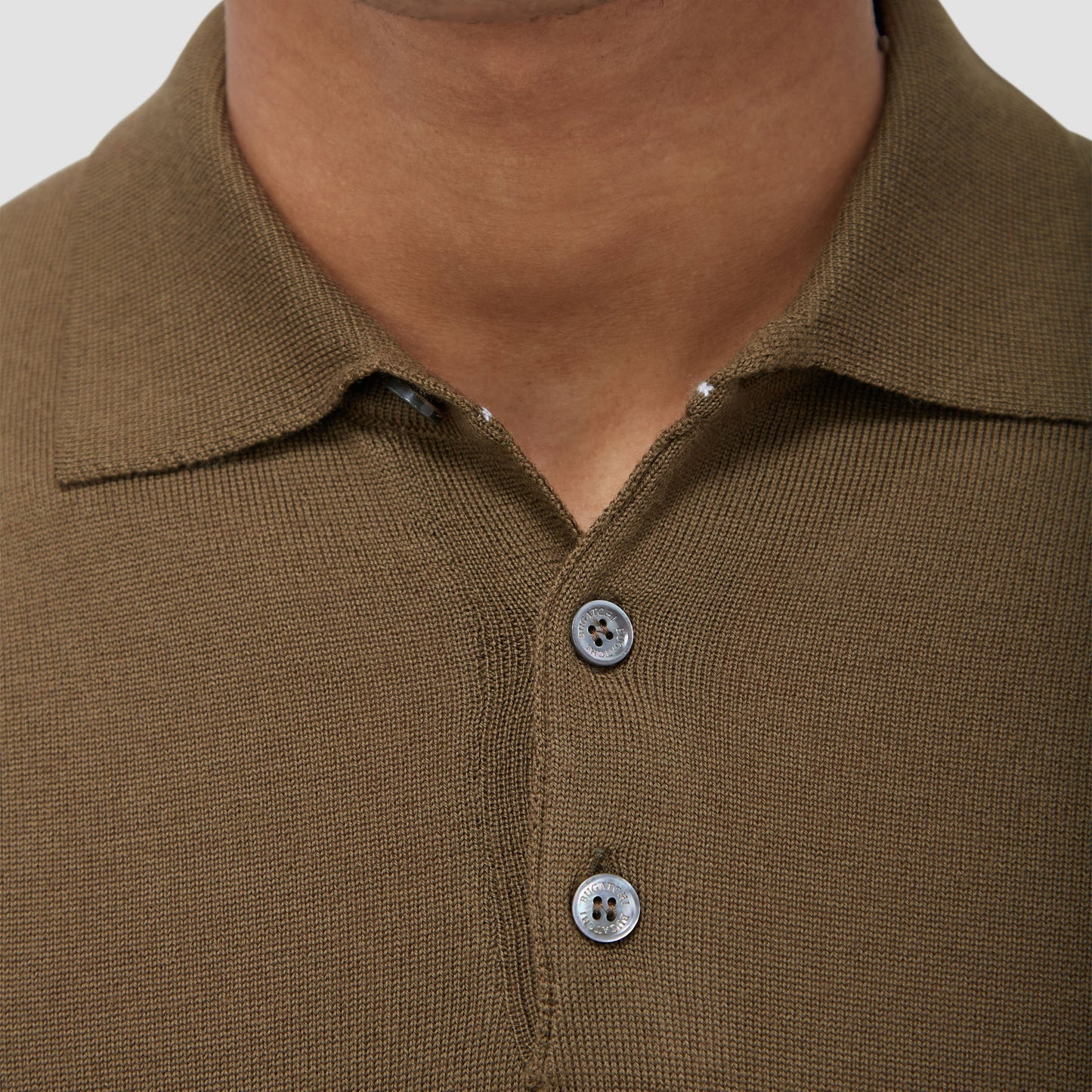 Bugatchi Super Merino™ Solid Polo Sweater Moss