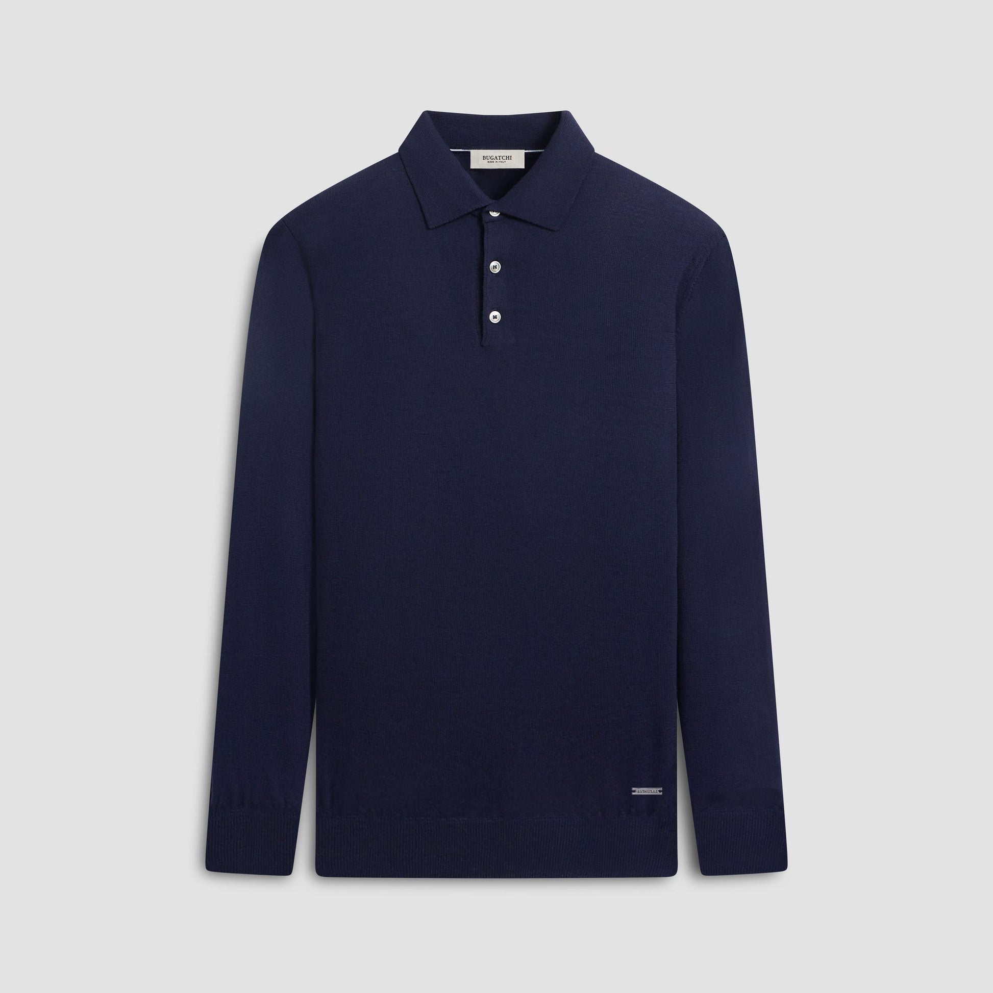 Bugatchi Super Merino™ Solid Polo Sweater Navy