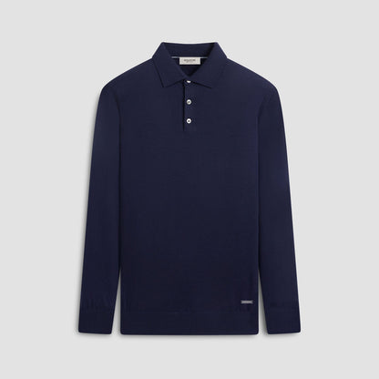 Bugatchi Super Merino™ Solid Polo Sweater Navy