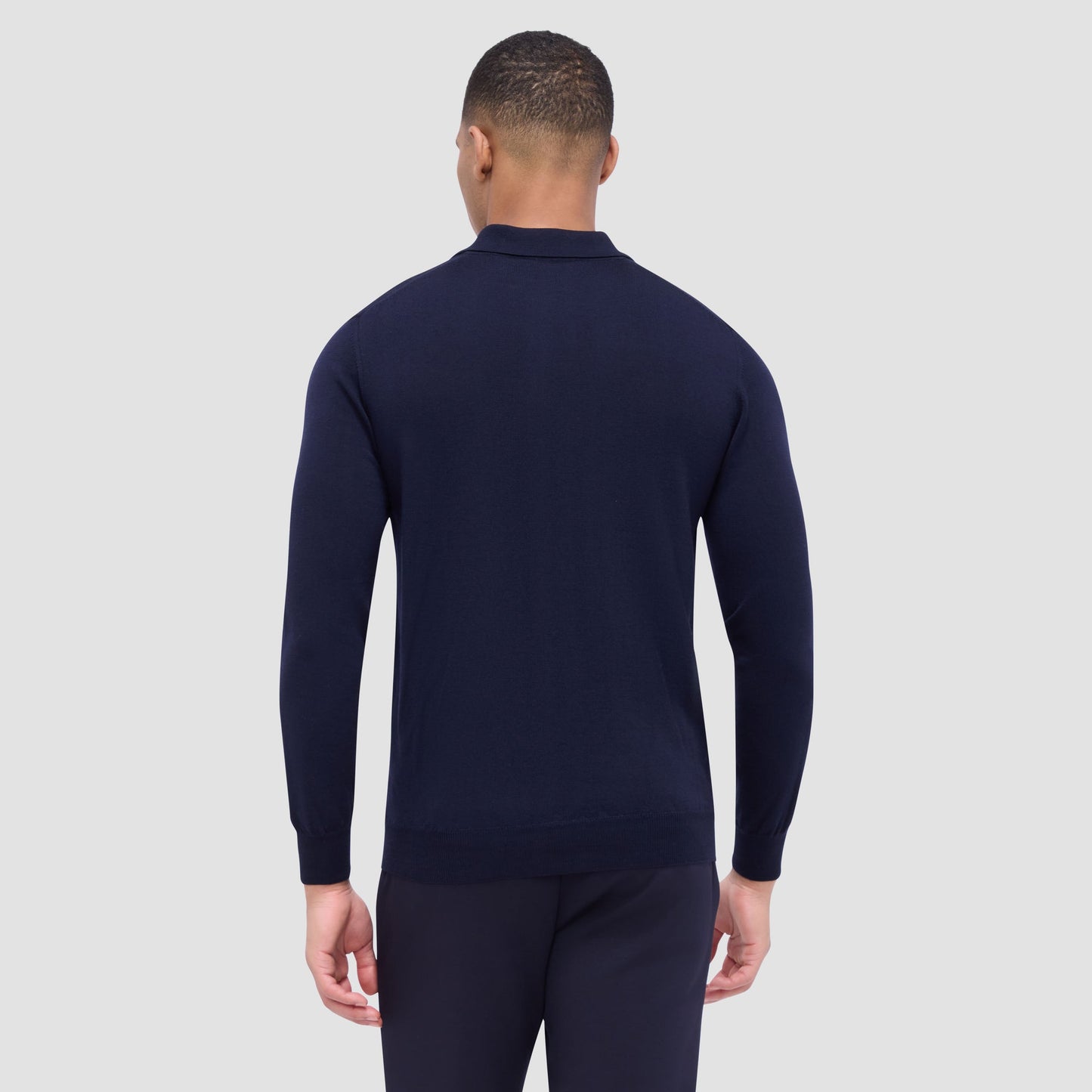 Bugatchi Super Merino™ Solid Polo Sweater Navy