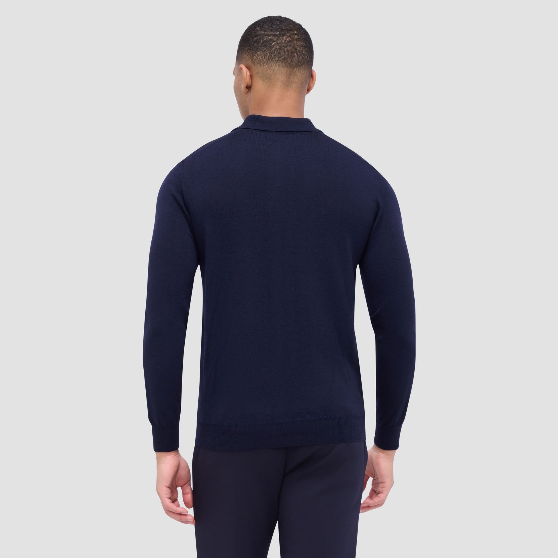 Bugatchi Super Merino™ Solid Polo Sweater Navy
