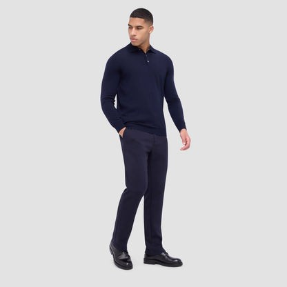 Bugatchi Super Merino™ Solid Polo Sweater Navy