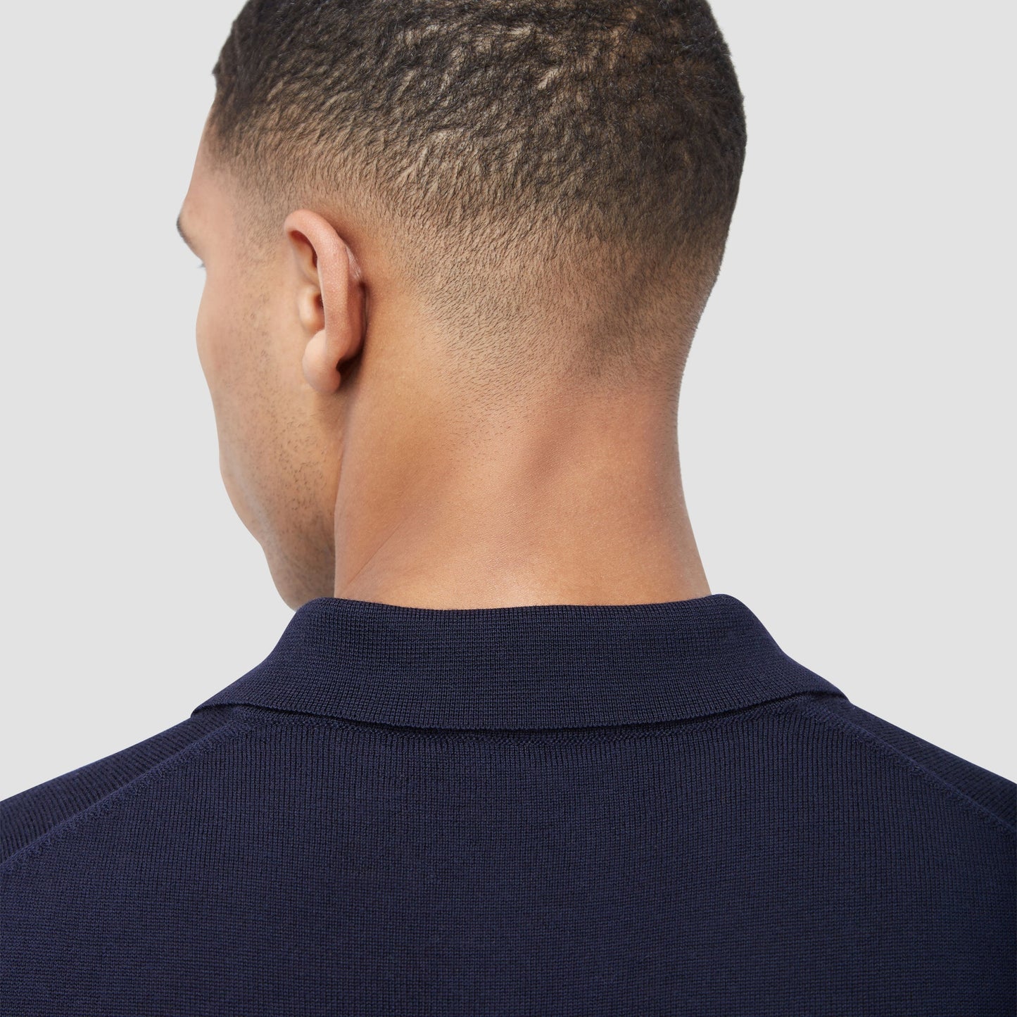 Bugatchi Super Merino™ Solid Polo Sweater Navy
