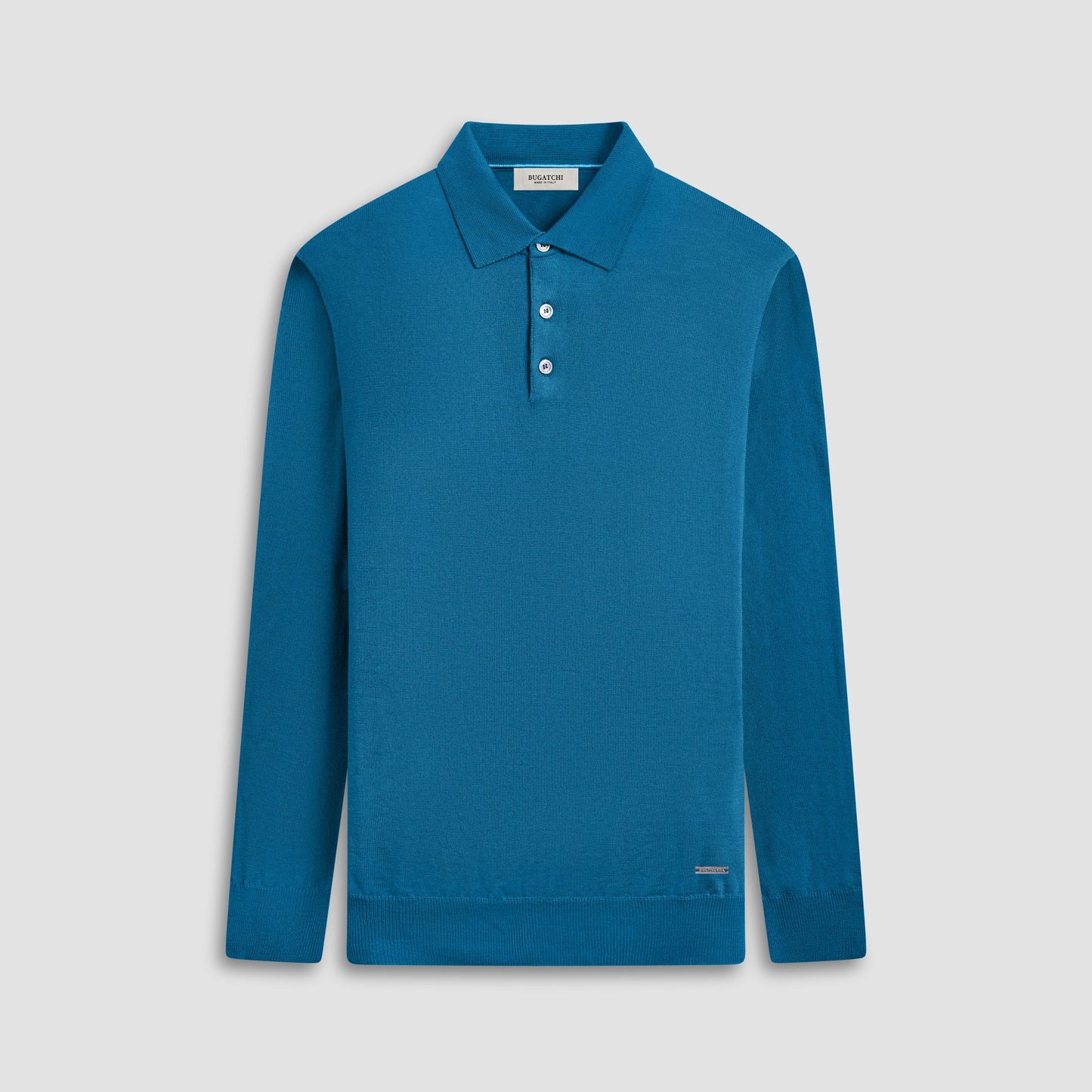 Bugatchi Super Merino™ Solid Polo Sweater Teal