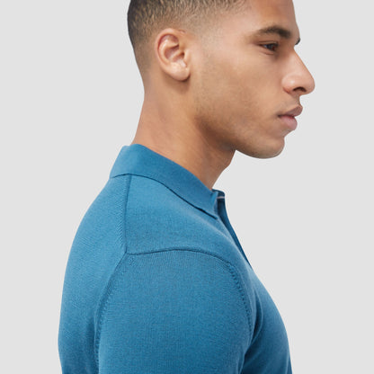 Bugatchi Super Merino™ Solid Polo Sweater Teal