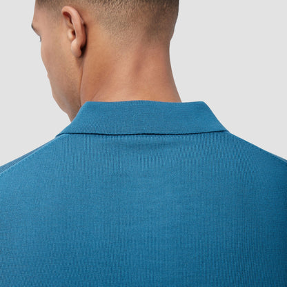 Bugatchi Super Merino™ Solid Polo Sweater Teal